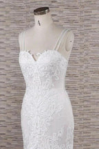 Chic Spaghetti Strap Appliques Mermaid Elegant Wedding Dresses by misshow.com