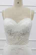 Chic Spaghetti Strap Beading Mermaid Elegant Wedding Dresses by misshow.com