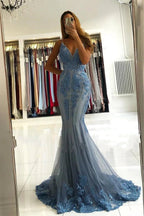 Chic V-neck Slim Mermaid Evening Gown by misshow.com