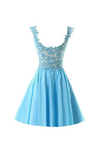 Chiffon Applique Homecoming Dresses Short Prom Dresses With Straps PG091 by pgmdress