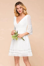 Chiffon Knee Length Simple Daily Casual Dress Beach Bridesmaid Dress by misshow.com