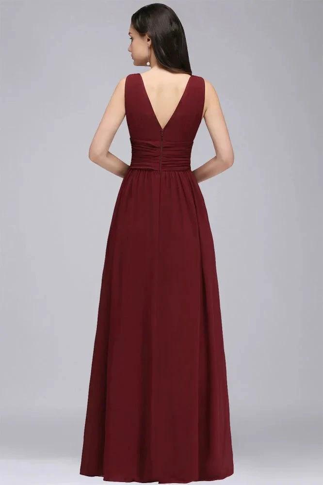 Chiffon V-Neck Floor-length A-line Evening Dresses by misshow.com