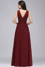 Chiffon V-Neck Floor-length A-line Evening Dresses by misshow.com