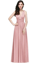 Chiffon V-Neck Floor-length A-line Evening Dresses by misshow.com