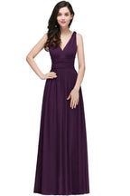 Chiffon V-Neck Floor-length A-line Evening Dresses by misshow.com