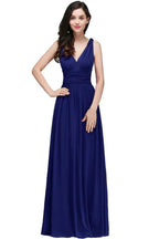 Chiffon V-Neck Floor-length A-line Evening Dresses by misshow.com