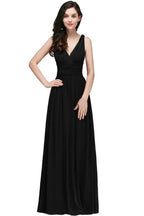 Chiffon V-Neck Floor-length A-line Evening Dresses by misshow.com