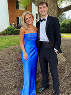 Christabel | Ruched Strapless Pink Long Prom Dress by KissProm