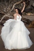 Classic Straps V Neck Ivory Long Bridal Gown Wedding Dresses WD388 by pgmdress
