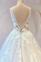 Classy Long Princess Sweetheart Tulle Appliques Lace Wedding Dresses by BIZTUNNEL