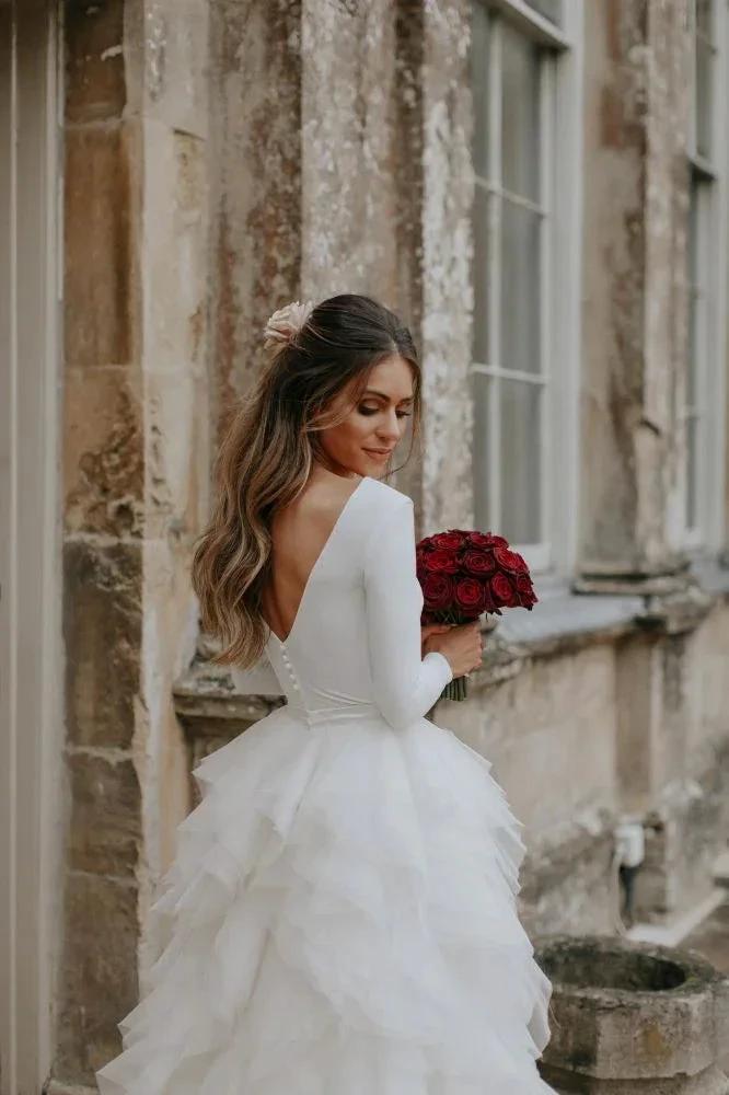 Classy Wedding Dress Sleeveless plit by misshow.com