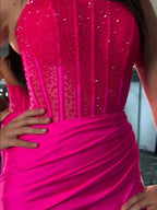 Cosmo | Mermaid Scoop Neck Blue Satin Long Prom Dresses by KissProm