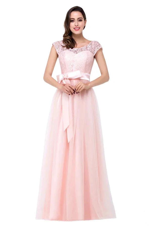 Crew Floor-length A-line Sashes Chiffon Bridesmaid Dresses by misshow.com