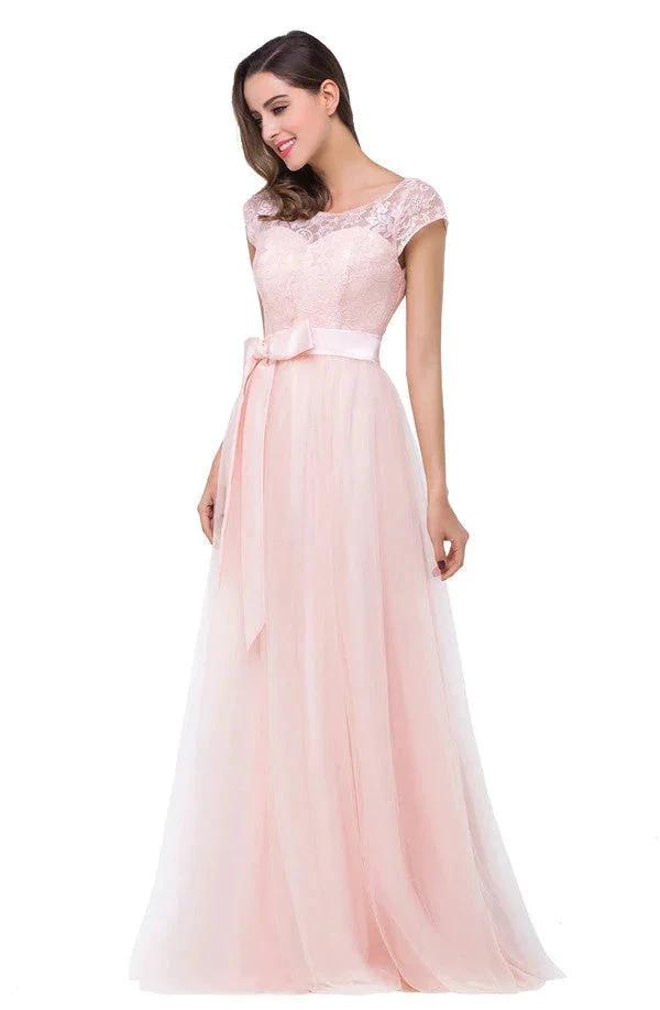 Crew Floor-length A-line Sashes Chiffon Bridesmaid Dresses by misshow.com