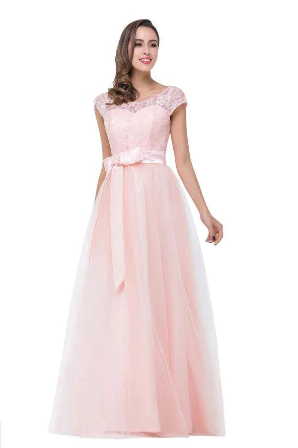 Crew Floor-length A-line Sashes Chiffon Bridesmaid Dresses by misshow.com