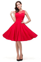 Crew Knee-length A-line Red Bridesmaid Dresses by misshow.com