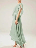 Sheath/Column Scoop Short Sleeves Mother of the Bride Dresses with Tassel by Dreamylily