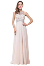 Crystal A-line Jewel Chiffon Prom Dress by misshow.com