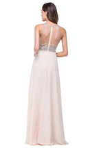 Crystal A-line Jewel Chiffon Prom Dress by misshow.com