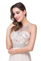 Crystal A-line Jewel Chiffon Prom Dress by misshow.com
