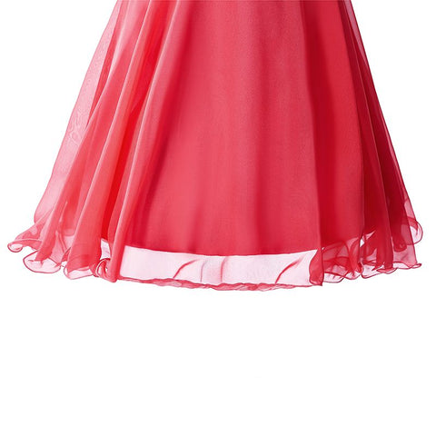 A-Linien-Partykleid mit One-Shoulder-Träger aus Chiffon mit Kristallen