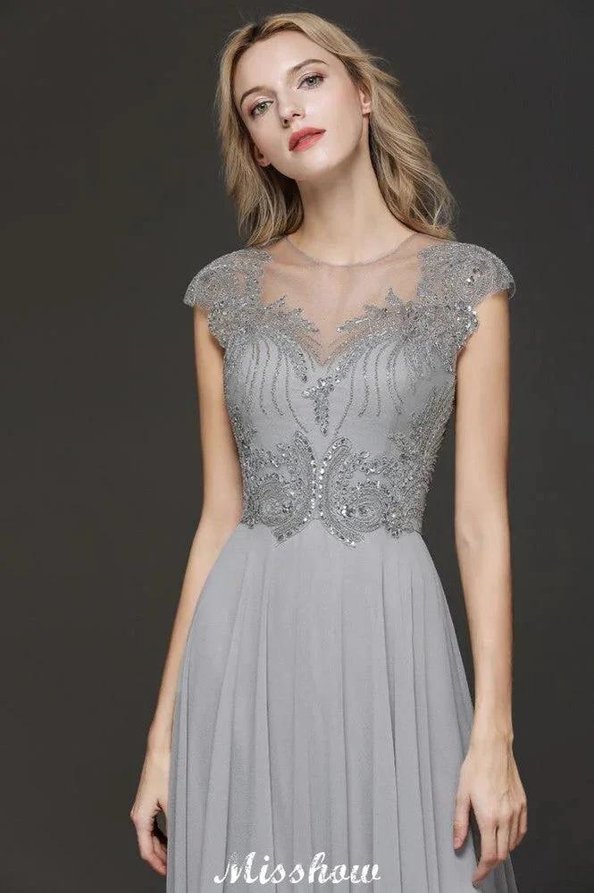 Crystal Appliques Sweetheart Side Slit Evening Maxi Dresses Backless aline Wedding Party Dress by misshow.com