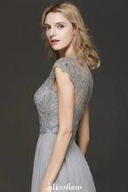 Crystal Appliques Sweetheart Side Slit Evening Maxi Dresses Backless aline Wedding Party Dress by misshow.com