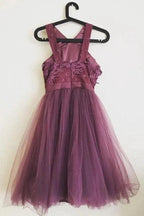 Cute A-line Applique Tulle Purple Homecoming Dresses PD300 by pgmdress