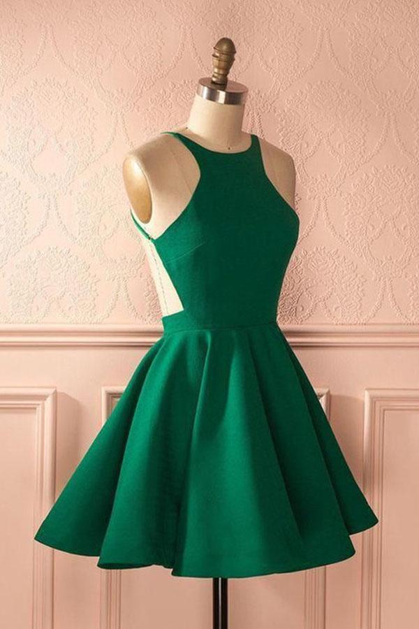 Vestido de fiesta corto rosa intenso sin espalda, bonito, PG141