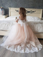 Cute Long Princess Boho Flower Girl Dresses with Sleeves - photo 3