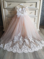 Cute Long Princess Boho Flower Girl Dresses with Sleeves - photo 4