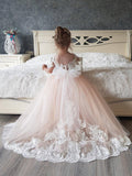 Cute Long Princess Boho Flower Girl Dresses with Sleeves - photo 1