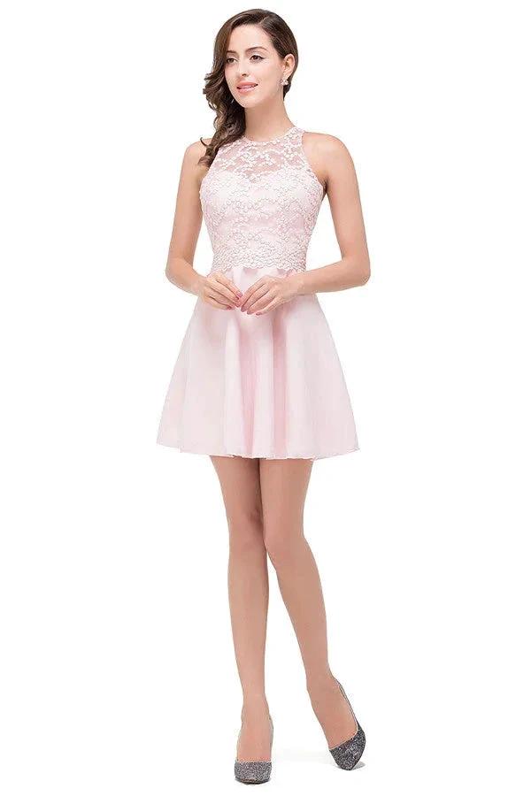 Cute Mini A-line Crew Appliques Bridesmaid Dresses by misshow.com