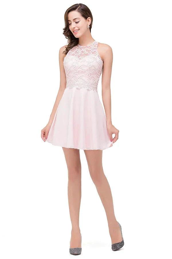 Cute Mini A-line Crew Appliques Bridesmaid Dresses by misshow.com