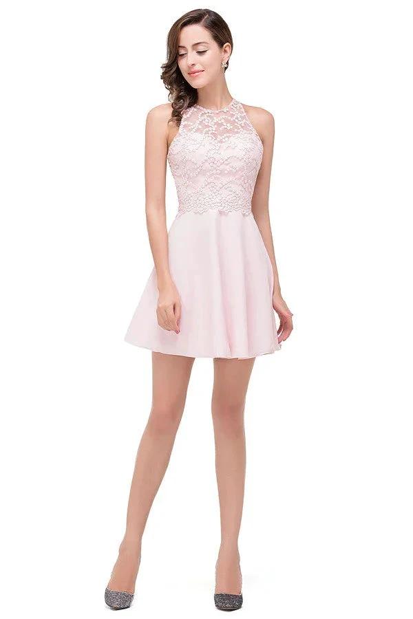 Cute Mini A-line Crew Appliques Bridesmaid Dresses by misshow.com