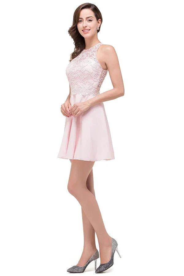 Cute Mini A-line Crew Appliques Bridesmaid Dresses by misshow.com