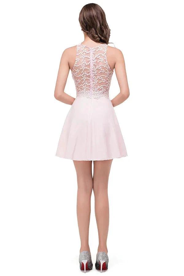 Cute Mini A-line Crew Appliques Bridesmaid Dresses by misshow.com