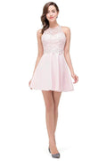 Cute Mini A-line Crew Appliques Bridesmaid Dresses by misshow.com