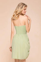 Cute Sleeveless slim Ruffle Chiffon Mini Bridesmaid Dress Wedding Guest Dress by misshow.com