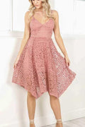 Cute Straps Short Pink Lace Homecoming Dress Party Dress PD205 by pgmdress