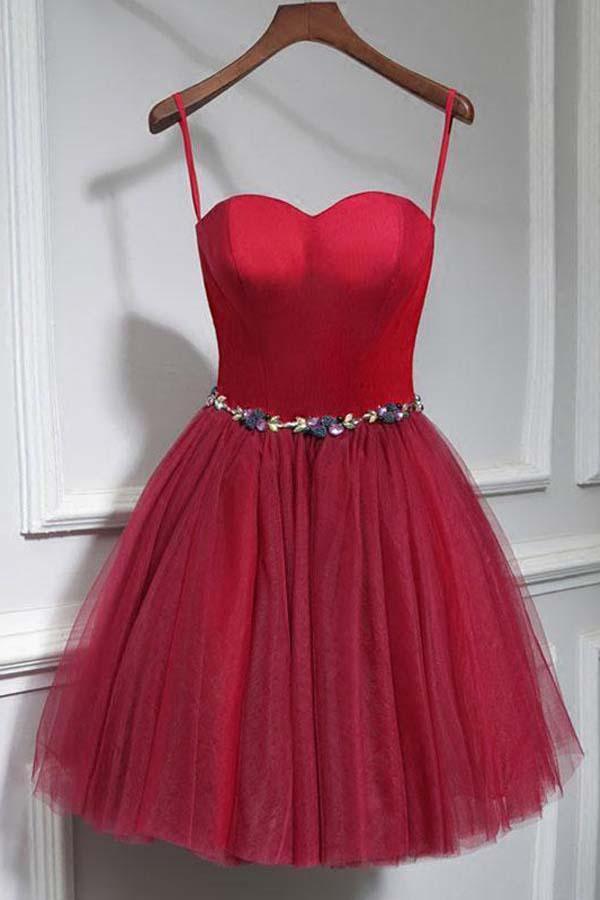 Cute Sweet Neck Short Prom Dress Mini Dresses Homecoming Dresses PD147 Hover Image