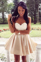 Cute Sweetheart Lace Applique Short Prom Dress Homecoming Dress PG171 by pgmdress