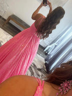 Charlee |A-Line One Shoulder Sequins Prom Dress with Pockets by KissProm