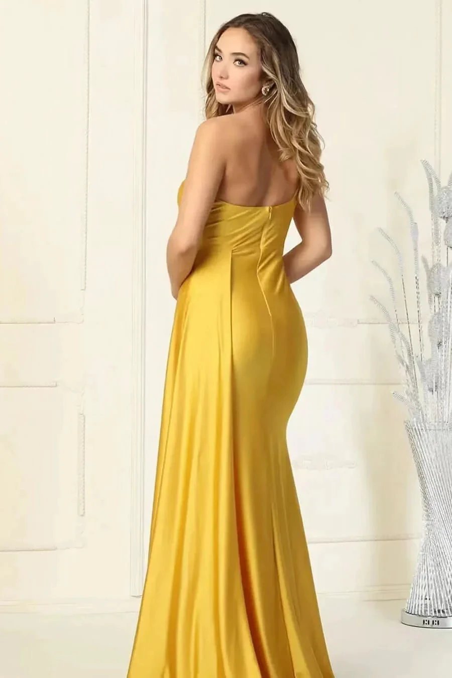 Elegant Mermaid Long One Shoulder Evening Dress with Ruffles by BIZTUNNEL