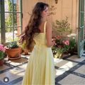 Lovely Yellow Long Prom Dress A Line Satin Party Evening Gown Y7578 by simplepromdress