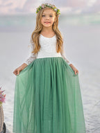Girl Peony Lace Back A-Line Straight Tutu Tulle Party Flower Girl Dress - photo 6