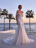 Beach Sweetheart Neck Off The Shoulder Wedding Dress Romantic Lace Appliques Bridal Gown Pastrol Vestidos De Novia by payinti
