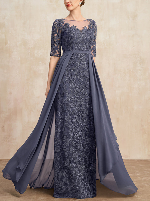 Chiffon Lace Maxi Dress Hover Image