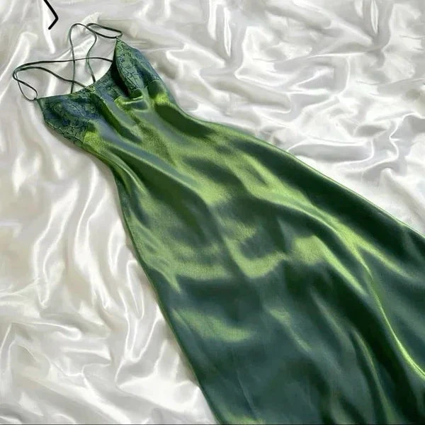 Gorgeous Green Satin A Line Long Prom Dress Formal Evening Dress Y7511 by simplepromdress