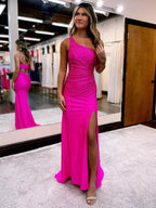 Celine |Mermaid One Shoulder Beaded Jersey Prom Dress with Slit by KissProm